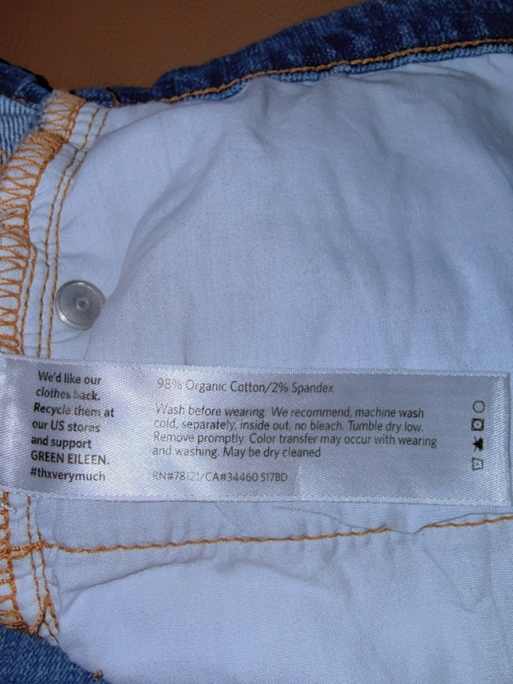 NWOT Eileen Fisher “Boyfriend Jean” Organic Cotton Size:14 - Picture 13 of 14